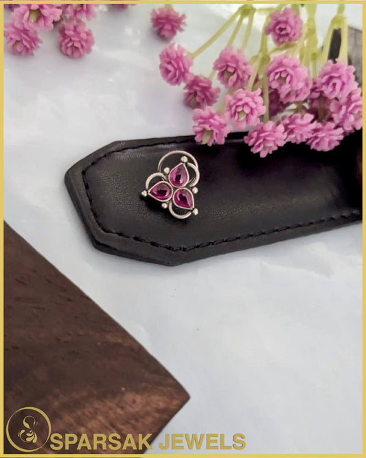 Silver Temple Nosepin for Spiritual Elegance