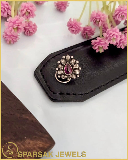 Silver Temple Nosepin Inspired by Tradition