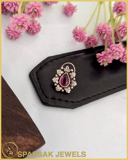 Silver Temple Nosepin Inspired by Tradition