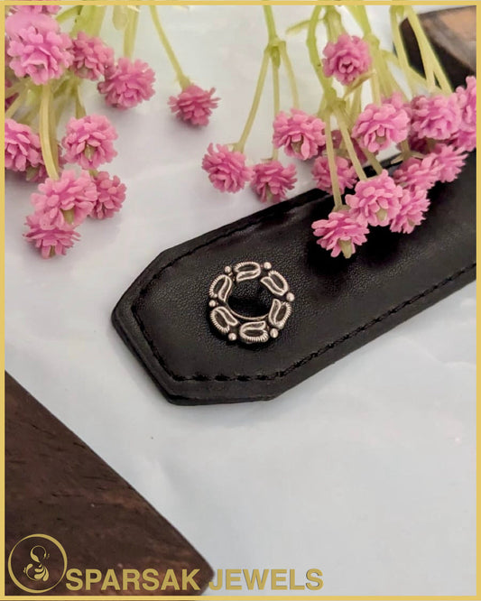 Handcrafted Silver Nosepin with Ethnic Design by Sparsak Jewels