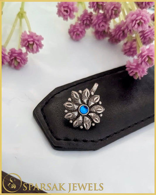 Silver Nose Pins Set with Filigree Work by Sparsak Jewels