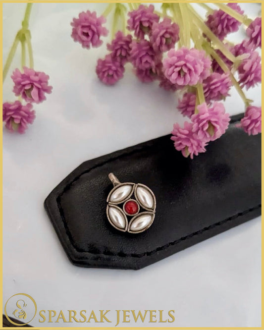 Divine Silver Temple Nosepin Handcrafted by Sparsak Jewels
