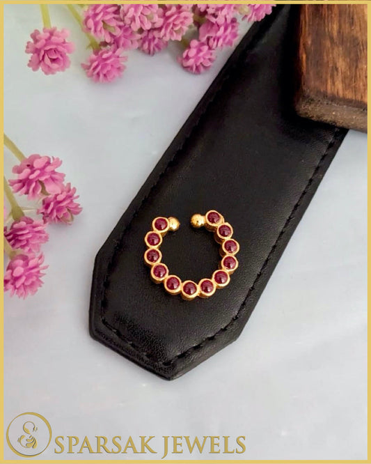 Gold Polished South Indian Nath crafted in sterling silver by Sparsak Jewels