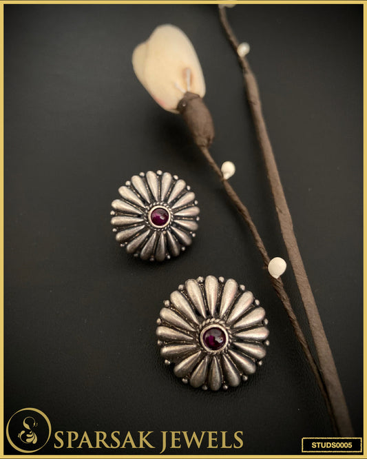Temple Jewellery Silver Studs - Timeless Elegance by Sparsak Jewels