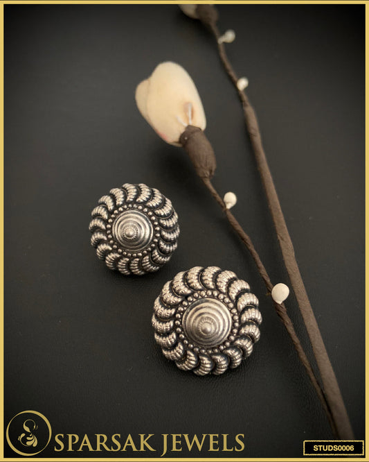 Temple Jewellery Silver Studs - Timeless Elegance by Sparsak Jewels