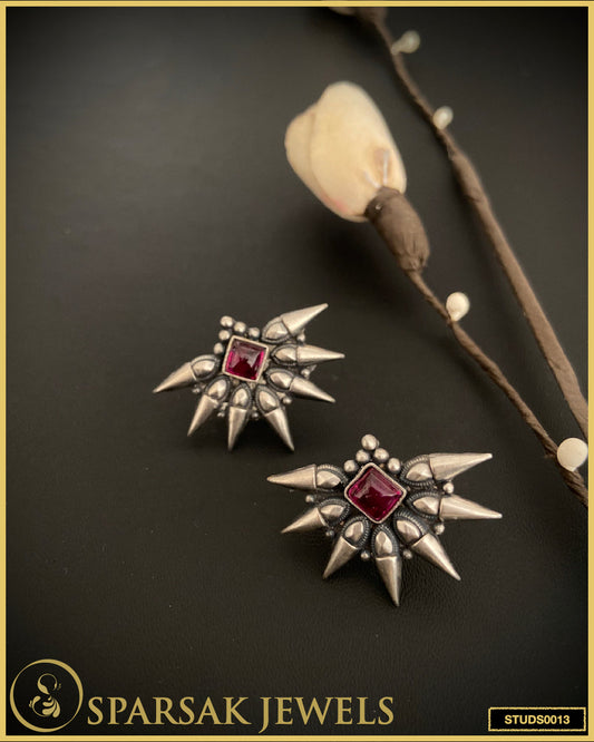 Divine Temple Jewellery Silver Studs Collection - Reverent Craftsmanship by Sparsak Jewels